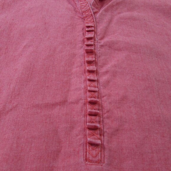 Chico's Stonewashed Red 100% Linen 3/4 Sleeve Tunic Top Size 2 (XL) - Picture 10 of 16
